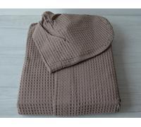 Offerta accappatoio Nido d'Ape con Cappuccio col tortora Taglia S