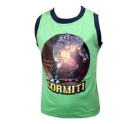 OFFERTA Canotta Smanicato Bimbo Gormiti cotone anni 3-8 Verde Made in Italy G10