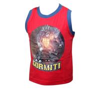 OFFERTA Canotta Smanicato Bimbo Gormiti cotone anni 3 Rosso Made in Italy G10