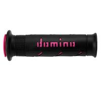 OFFERTA COPPIA MANOPOLE GOMMA NERO/FUCSIA ROAD-RACING APERTE UNIVERSALI PER MOTO