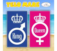 OFFERTA Coppia Telo Mare 75x150 KING e QUEEN amore love fidanzati estate regalo
