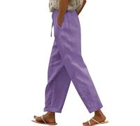 Offerta di Liquidazione Pantaloni Casual da Donna per Tutti i Giorni con Tasche Laterali e Posteriori alla Moda la Primavera L'Estate (Purple-A, XL)