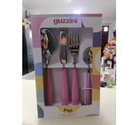 Guzzini - Set 24 posate in acciaio inossidabile, bianco, "POP" (rosa cipria)