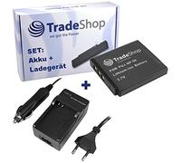 OFFERTA im Set: fotocamera ad alte prestazioni LiIon batteria + Batteria Caricabatteria da auto con adattatore per auto per Fujifilm F 75EXR F300 EXR F85 EXR F305 EXR F75 EXR Pentax Optio