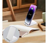 Offerta imperdibile! Supporto per caricabatterie wireless rapido da 15 W, pieghevole, da tavolo, per iOS e Android - Doppia bobina, compatibile con