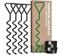 OFFERTA INTRODUTTIVA: Set Di Ancoraggi Per Trampolino (4 Pezzi) - 40 Cm Robusti Per Il Terreno - A Vite Per Un Fissaggio Sicuro Nel Terreno