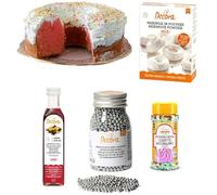 Offerta Kit CIARAMICOLA di Pasqua 1 Stampo Professionale DECORA in Acciaio 27 x 8.5 + 1 Meringa in Polvere da 300gr + 1 Codette da 75gr + 1 Perle di Zucchero da 100gr + 1 Alkemers 250ml (Senza STampo)