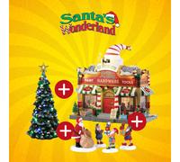 OFFERTA LEMAX SANTA'S WONDERLAND - HOLLY JOLLY HARDWARE + SNOWY CHRISTMAS TREE