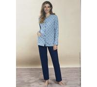 OFFERTA Linclalor Pigiama Aperto Avanti Donna Felpato Punto Milano Caldo