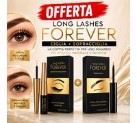 OFFERTA LONG LASHES FOREVER siero CIGLIA e SOPRACCIGLIA forti folte e lunghe