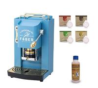 Offerta Macchina da Caffe a Cialda Faber Mini Deluxe + Decalcificante da 300 ml + Cialde Omaggio il Caffè dell' Emporio (Turchese)