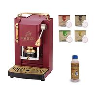 Offerta Macchina da Caffe a Cialda Faber Mini Deluxe + Decalcificante da 300 ml + Cialde Omaggio il Caffè dell' Emporio (Cherry Red)