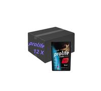 Offerta multipack Prolife cat steril grain free sensitive manzo 85gr x 12 pz