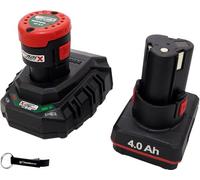 Offerta per Set 12V PAPK 12 Batteria Originali 2 Ah + 4 Ah con Caricabatterie - compatibile con la serie PARKSIDE X 12 V Team - Batteria di Ricambio 12 V 2 Ah / 4 Ah + Portachiavi HEADNMORE®