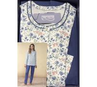 OFFERTA Pigiama Donna 100% Cotone Caldo 3 Bottoni Serafino Linclalor