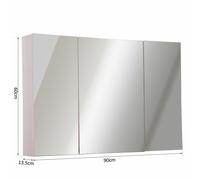 Offerta - Pronta Consegna - Armadietto Pensile Da Bagno 3 Ante Con Specchio In