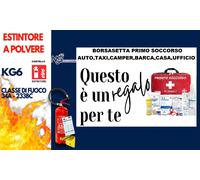 OFFERTA.....REGALO CASSETTA 1° SOCCORSO + ESTINTORE POLVERE 6KG + CARTELLO