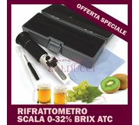 OFFERTA RIFRATTOMETRO PER UVA MOSTO KIWI SCALA 0-32% BRIX CON ATC