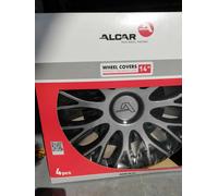 OFFERTA SALDO KIT 4 PEZZI COPPETTE IN PLASTICA DURA ALCAR DA 14" GRIGIO E NERO