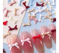 Offerta speciale del Ringraziamento 50 pezzi di adorabili prodotti per arte di unghie a fiocco piccolo, confezione di fiocchi piatti in resina 3D/colori misti per ragazze, accessori per unghie lunghe/