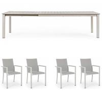 OFFERTA TAVOLO KONNOR ALLUNGABILE 160/240X100CM RASTIN +4 POLTRONE KONNOR DA ES