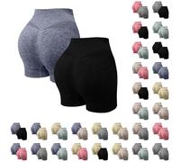 Offerte 3 Pack Collant Sportivi Donna Pantaloncini Vita Alta Pantaloncini Sport Push Up Antisfregamento Pantaloncini Sportivi Anticellulite Short Yoga Palestra Ciclismo Jogging Leggins Shorts, 02D