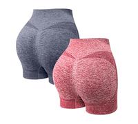 Offerte 3 Pack Collant Sportivi Donna Pantaloncini Vita Alta Pantaloncini Sport Push Up Antisfregamento Pantaloncini Sportivi Anticellulite Short Yoga Palestra Ciclismo Jogging Leggins Shorts, 02b, M