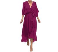 Offerte Day Prime Vestiti Estivi Stile Impero Abiti per Spiaggia Donna Mare Vestito Donna Sexy Elegante Abiti Lunghi A Fiori Vestiti Cotone Donna Estivi Todays Daily Deals Colla