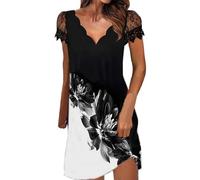 Offerte del Giorno Lampo Vestiti Estivi Ragazza Corti Abito Scollato Donna Vestiti Lunghi Donna Cerimonia Vestito Donna Elegante Curvy XXL Vestito Vintage Lungo Flash Deals of The Day