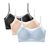 Offerte lampo attualmente senza cuciture, reggiseno ultra sottile, in seta di ghiaccio, traspirante, con imbottitura rimovibile, 3 confezioni, comodo reggiseno in seta di ghiaccio Il mio ordine, Blu,