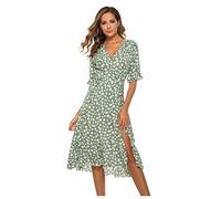 Offerte Lampo del Giorno A Tempo Prime Vestito Leggero Estivo Donna Vestito Donna da Spiaggia Vestiti per Cerimonia Donna Abito Elegante Scollo A V Vestiti Bianchi Donna Curvy Mio Ordine in Offerta