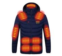 Offerte Lampo del Giorno Giacca Riscaldata Casual a Quattro Controlli Elegante con Cerniera Cappuccio Uomo Cappotto Giacca Casual Con Cappuccio a Maniche Lunghe Adatto per Il Ciclismo All'aperto