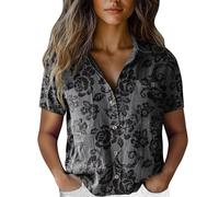 Offerte Oggi Magliette Donna Casual Elegante Oversize Blusa Scollo a V Manica Corta Camicia Floreale Boho Magliette Top Fantasia Stampa Camicetta T-Shirt Sexy Curvy 2025 Moda Magliette