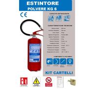 OFFERTISSIMA Estintore Polvere 6 Kg cartelli +staffa +Certificazione Cartello