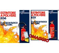 OFFERTISSIMA Estintore Polvere 6 Kg + OMAGGIO ESTINTORE KG 1 POLVERE