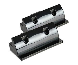 Offgridtec 2 Stück ABS Spoiler Verbindungsprofile 180mmx180mm, Montage-Seitenklemmen, 4 Edelstahl-Schrauben mit Unterlegscheibe & Gummiabdichtungen, Solar Panel Montagesatz für Wohnmobil, Schwarz