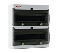 Offgridtec Cassetta di distribuzione con guida 36 moduli e guida DIN, IP66, resistente ai raggi UV e alla polvere, richiudibile a chiave, fino a 650 °C, per interni/esterni, industria e ricarica EV