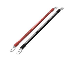 Offgridtec Cavo Batteria 2 m 10mm² con capicorda M8 su Entrambi i Lati, Resistente Olio/Freddo/UV, ritardante di Fiamma, per dispositivi con terminale a Vite M8, Ideale regolatori Carica, Rosso/Nero