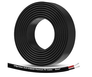 Offgridtec Cavo solare 2x6mm², cavo PV bipolare per impianti fotovoltaici, design flessibile e separabile, rame stagnato con isolamento XLPO, resistente a calore e intemperie, DC, 1 m