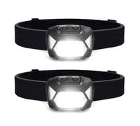 Offgridtec Confezione Da 2 Torce Frontali A Led 220Lm, 1300 Lux, Impermeabile Ipx4, Archetto Regolabile, Varie Modalità Di Illuminazione Per Esterno, Campeggio, Funzionamento A Batteria, Nero