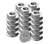 Offgridtec Dadi a flangia in acciaio inox M10 con dentatura di blocco, DIN 6923 A2 V2A, autobloccanti con filettatura interna metrica, fissaggio antiruggine per uso interno ed esterno, 25 pezzi