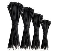 Offgridtec fascette fermacavo Nylon 66, resistenti a UV e agenti atmosferici, con tripli denti di bloccaggio, carico 18 kg, per fai da te, officina e ufficio, 100/150/200/300 mm (200 pezzi, nero)