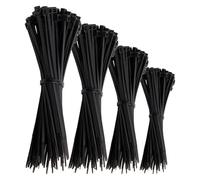 Offgridtec fascette fermacavo Nylon 66, resistenti a UV e agenti atmosferici, con tripli denti di bloccaggio, carico 18 kg, per fai da te, officina e ufficio, 100/150/200/300 mm (400 pezzi, nero)