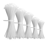 Set di 1000 fascette stringicavo - 100/150/200/300 mm - diverse dimensioni, super resistenti e autobloccanti - per la gestione dei cavi, la casa e l'officina (bianco, 1000 pezzi)