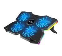 Offgridtec K25 Pro, supporto ventilato con 4 ventole silenziose a 1100 giri/min, 2 porte USB, regolabile in altezza, design ergonomico per console da gioco e computer portatili, blu