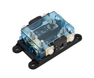 Offgridtec Portafusibile MEGA 2 vie con alloggiamento fusibile di ricambio, blocco alta corrente 32V DC (40-500A), terminali M8, montaggio superficiale, plastica robusta, coperchio trasparente
