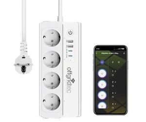 Offgridtec presa multipla WiFi smart (1 pz), 4 prese + 2 USB-A e 2 USB-C, controllo app Smart Life/Tuya, monitoraggio energia in tempo reale, compatibile Alexa/Google, 16A/3680W, cavo 1,5 m