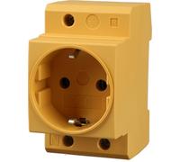 Offgridtec Presa Schuko 16 A, 230 V, 2P+E, 35 mm, alloggiamento IP20 PA66, morsetti a vite e protezione da contatto, 2,5 TE, per scatola di distribuzione, contatore, armadietto di controllo e impianti