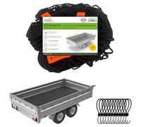 Offgridtec Rete di sicurezza per rimorchio da 1 x 2 m su 2 x 3 m, estensibile e a maglia fine, include 8 ganci di serraggio, marcature angolari, corda in gomma rinforzata, fissaggio del carico per