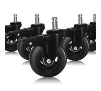 Offgridtec Set di 5 ruota per sedia da ufficio con freno, ruota di ricambio, protegge legno duro su moquette e pavimenti in parquet, prestazioni elevate.